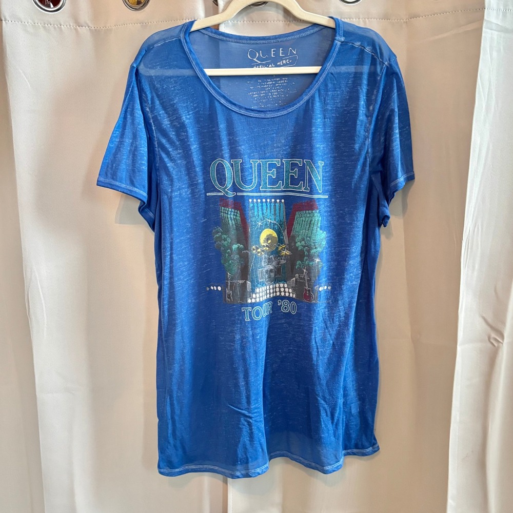 Queen Tour 80s Mens Top Shirt 3X Burnout Rock Band Music Retro Y2K 90s 20507